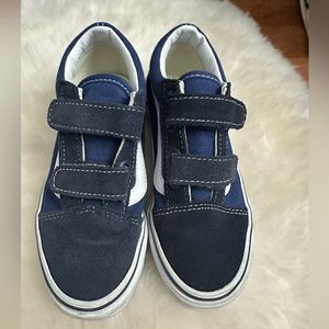 Kids stylish vans. Blue and white. Worn one time.